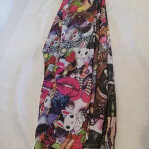 Extensible leggings with collage pattern Small spandex & polyester